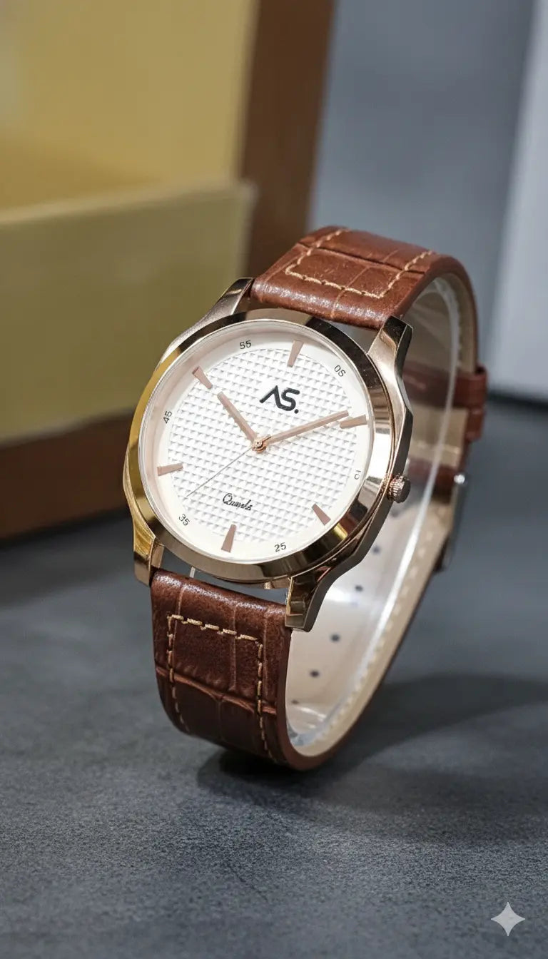 Ashoka Amber Luxe Rose Gold Leather Edition Watch – Ashoka Watch Company