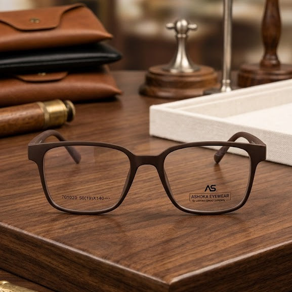 Ashoka Vista Brown Spectacle Frames for Men's : Modern Clarity Meets Timeless Design