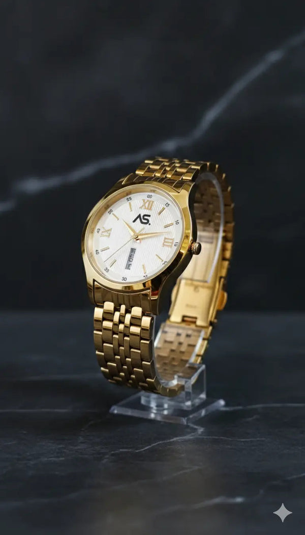 Ashoka Signature Gold Edition – Luxury White Dial Men’s Dress Watch - Ashoka Watch Company