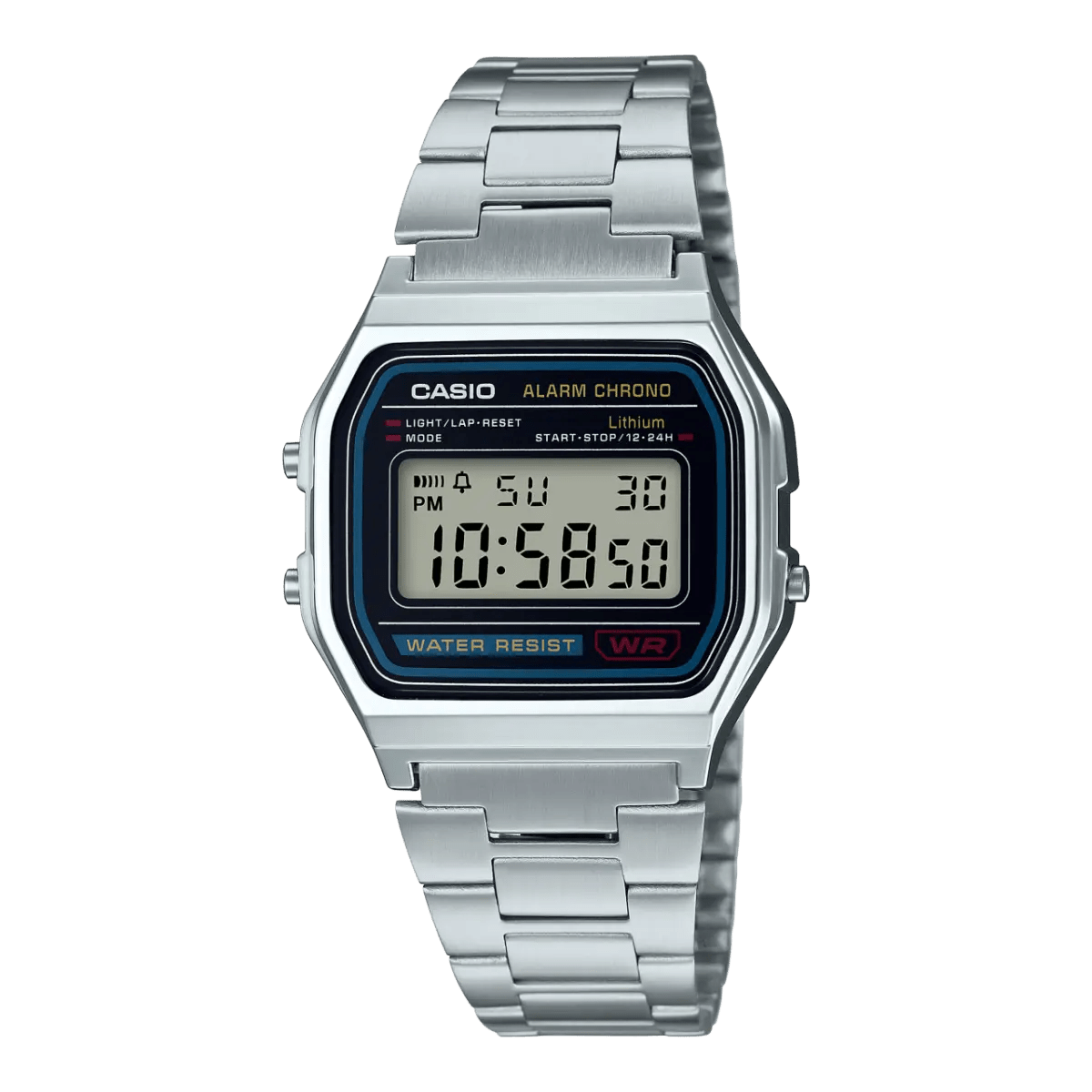 Casio Vintage A - 158WA - 1Q Digital Grey Dial Unisex Watch Silver Metal Strap (D011) - Ashoka Watch Company