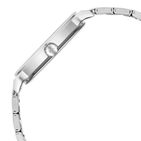 Fastrack Stunners Quartz Analog Silver Dial Metal Strap Watch for Guys - Ashoka Watch Company