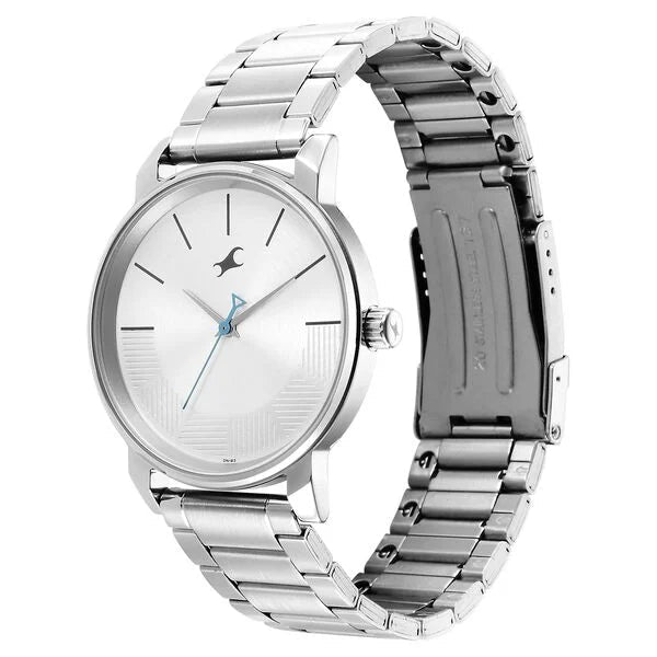Fastrack Stunners Quartz Analog Silver Dial Metal Strap Watch for Guys - Ashoka Watch Company