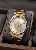 HMT Limited Edition Gold - Tone Khanda Dial Men’s Watch – Silver & Gold Dual Finish - Ashoka Watch Company