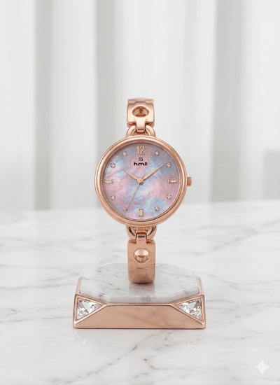 HMT Rose Gold Women’s Watch with Mother - of - Pearl Dial - Ashoka Watch Company