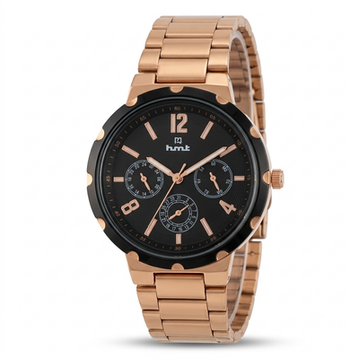 Premium Hmt Cronograph Rose Gold Watch for Men's
