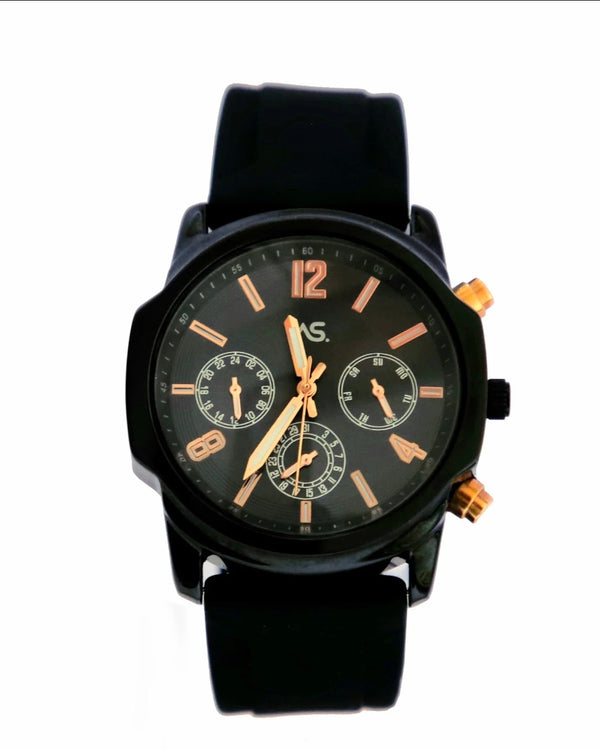 Ashoka Black Spiro Cronometer Watch for Men