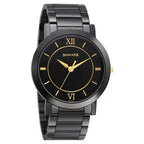Sonata Quartz Analog Black Dial Metal Strap Watch for Men