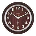 President OfficeClock Classic Analog Wall Clock with Wood Grain Frame