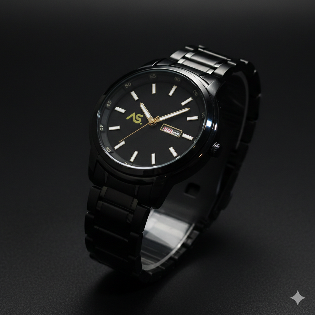 Ashoka "Stealth Executive" – All-Black Minimalist Day-Date Watch Ashoka Watch Company