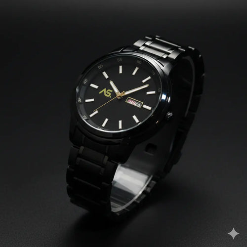 Ashoka "Stealth Executive" – All-Black Minimalist Day-Date Watch Ashoka Watch Company