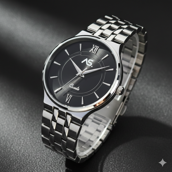 Ashoka Elite Noir – Professional Silver Day-Date Watch Ashoka Watch Company