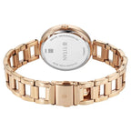 Titan Purple Superheads Quartz Analog Rose Gold Dial Rose Gold Stainless Steel Strap Watch For Women