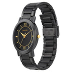 Sonata Quartz Analog Black Dial Metal Strap Watch for Men