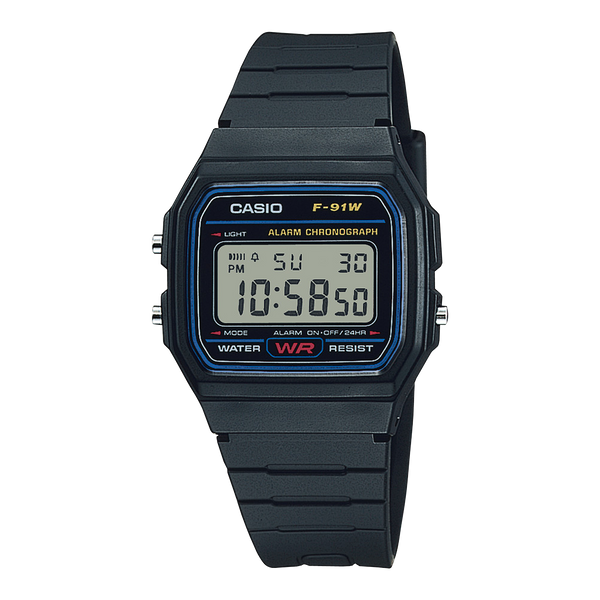 Casio Youth Series Digital Black Dial Unisex Watch - F-91W-1Q(D002)