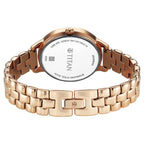 Titan Neo Quartz Analog Maroon Dial Rose Gold Metal Strap Watch For Women