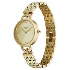 Titan Raga Showstopper Quartz Analog Silver Dial Golden Metal Strap Watch For Women