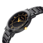 Sonata Quartz Analog Black Dial Metal Strap Watch for Men - Ashoka Watch Company