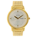 Sonata Quartz Analog with Day and Date Silver Dial Golden Stainless Steel Strap Watch For Men - Ashoka Watch Company