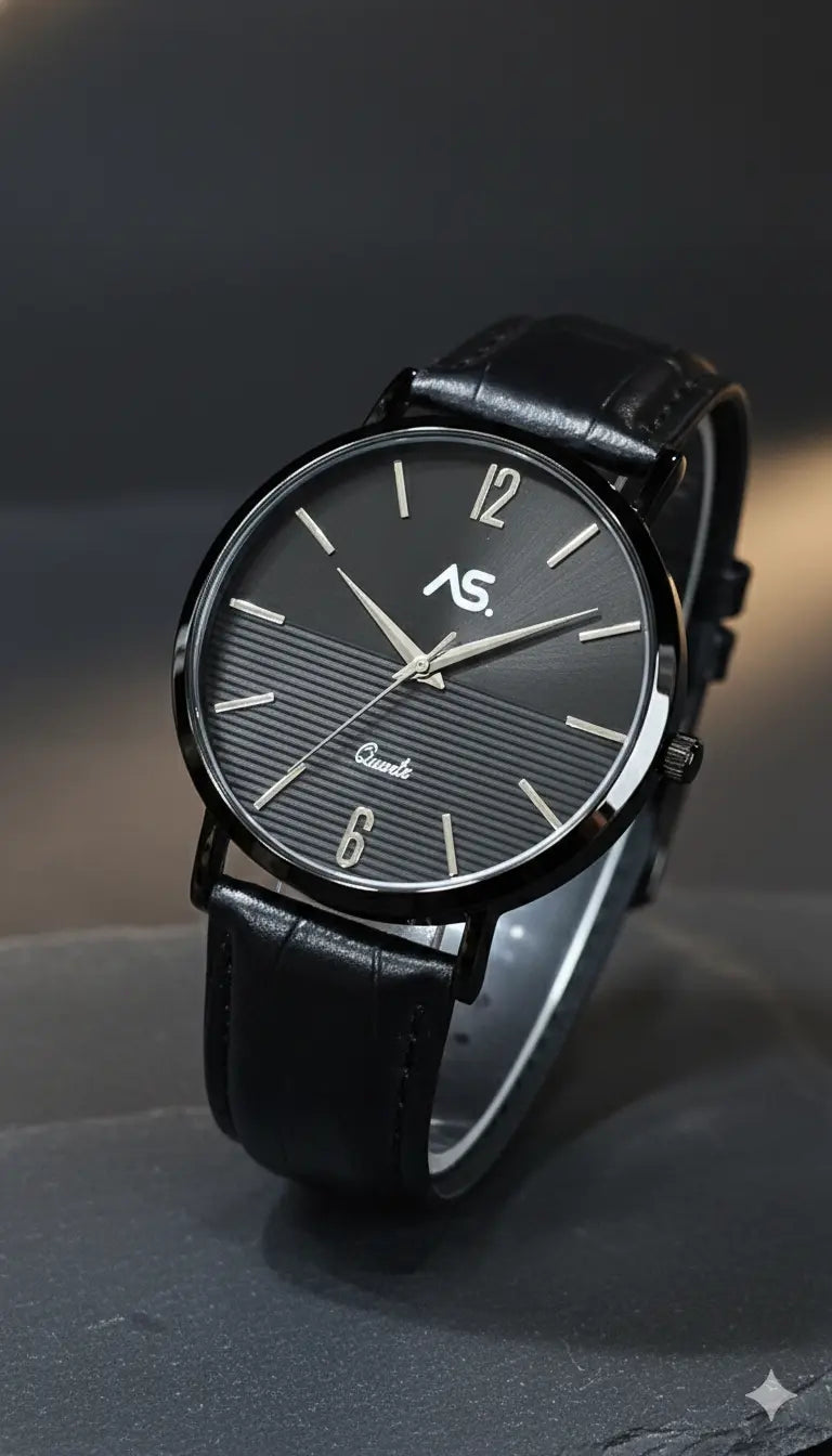 The Midnight Pro | Precision Meets Stealth / Premium Black Strap Watch - Ashoka Watch Company