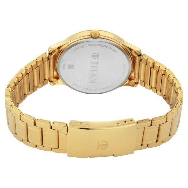 Titan Quartz Analog with Day and Date Yellow Dial Metal Strap Watch for Men - Ashoka Watch Company