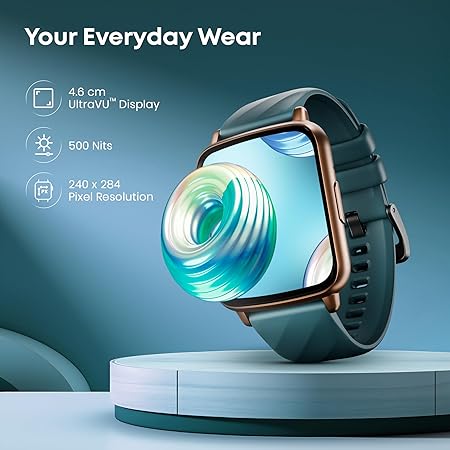 Fastrack Volt S1 Smart Watch Latest with 1.83" Display, Silicone Strap, BT Calling, 100+ Sports Modes, Heart Rate, SpO2, IP68