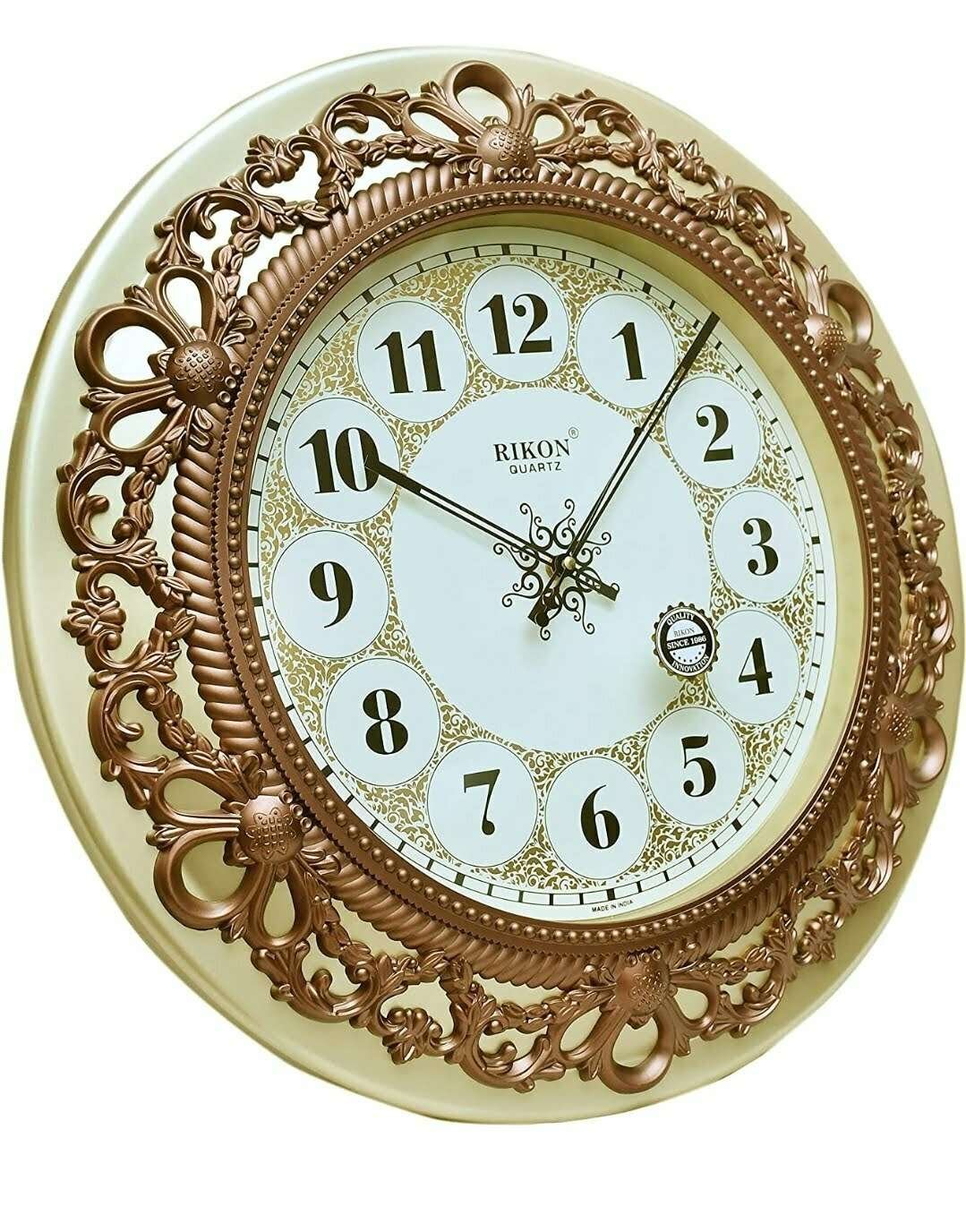 Ajanta Rikon Analog-Digital Wall Clock (Brown, With Glass)