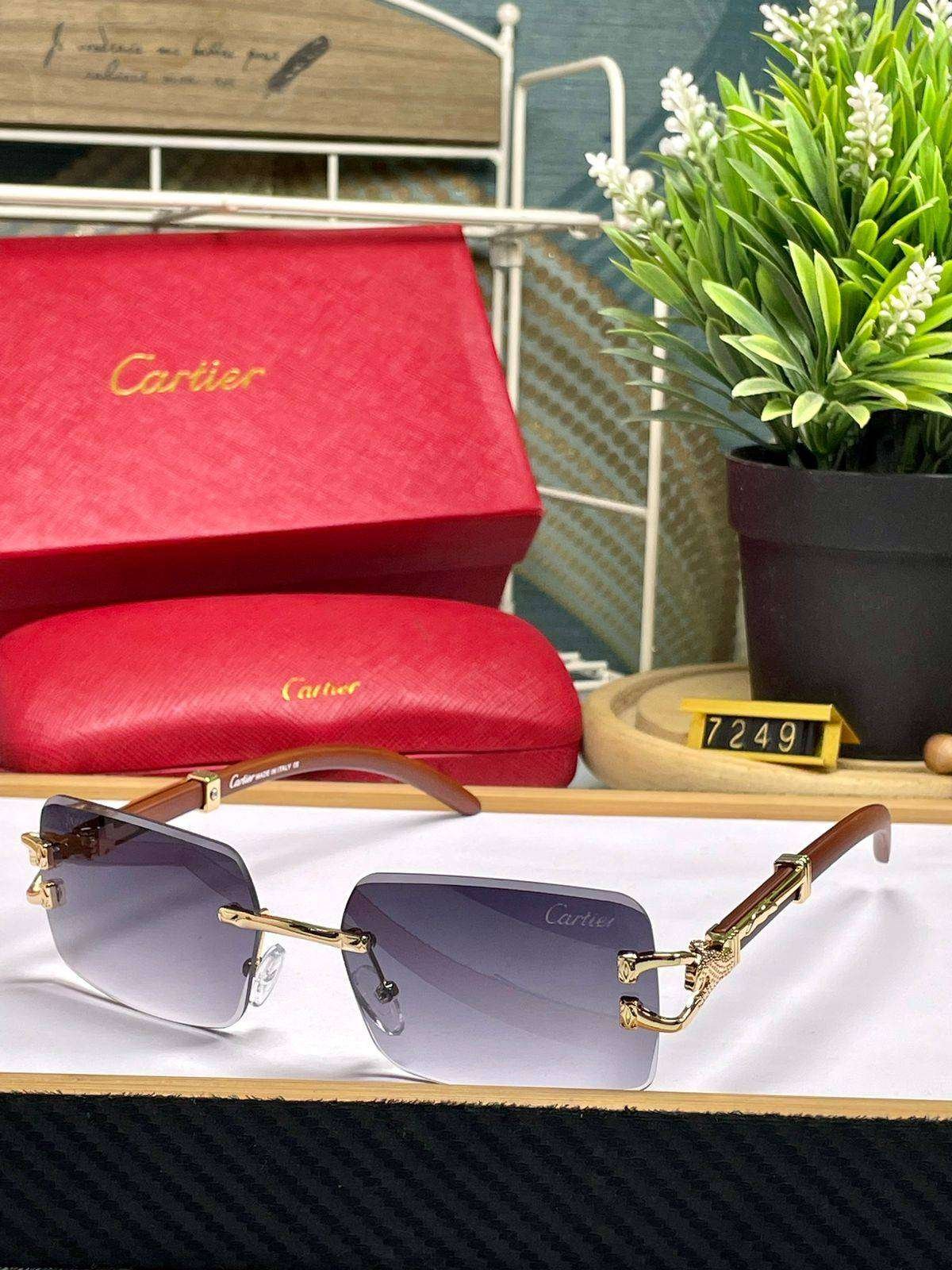 Buy Cartier Sunglasses 0007RS 001 57 | GEM OPTICIANS – GEM Opticians